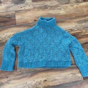 POL Teal Textured Turtleneck Sweater